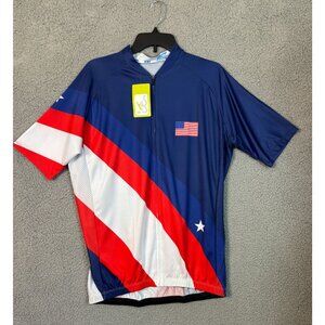 USA Cycling Jersey Road/Mountain Bike XXL Red,White,&Blue Short Sleeve NWT's
